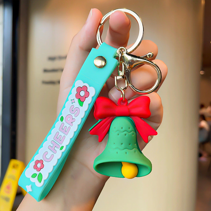 Wholesale Christmas Series Cartoon Elk Socks Silicone Keychain